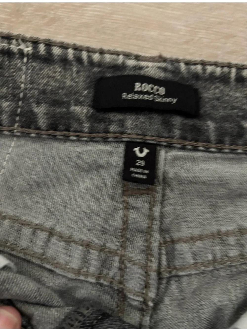 True Religion Rocco Relaxed Skinny Jeans Men’s 29x31  lGray Black